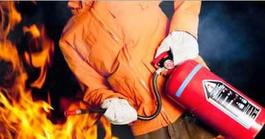 Extincteur en cas d'incendie